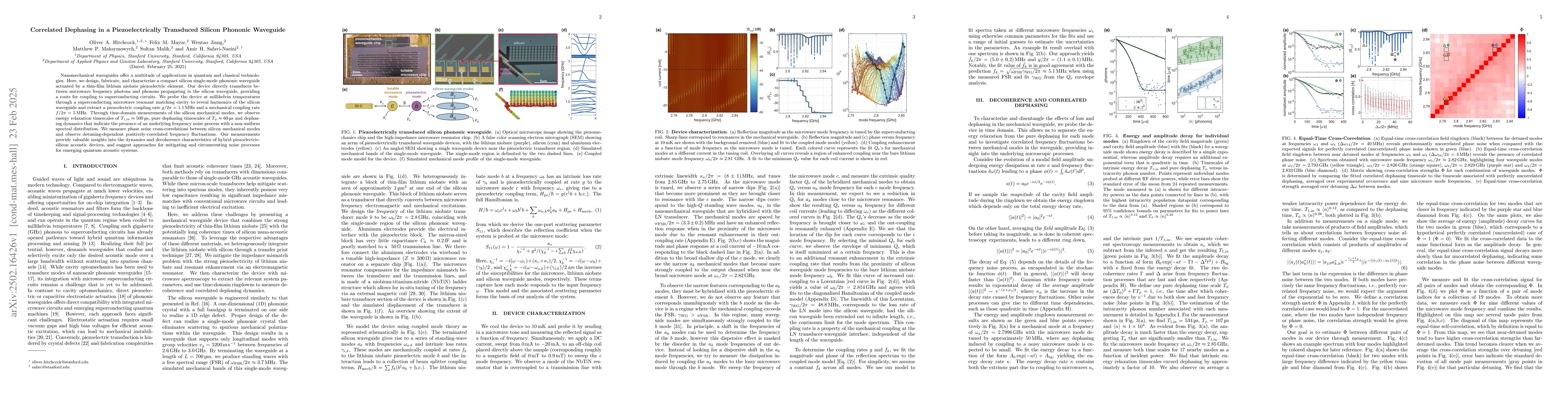 Thumbnail for Correlated Dephasing in a Piezoelectrically Transduced Silicon Phononic
  Waveguide