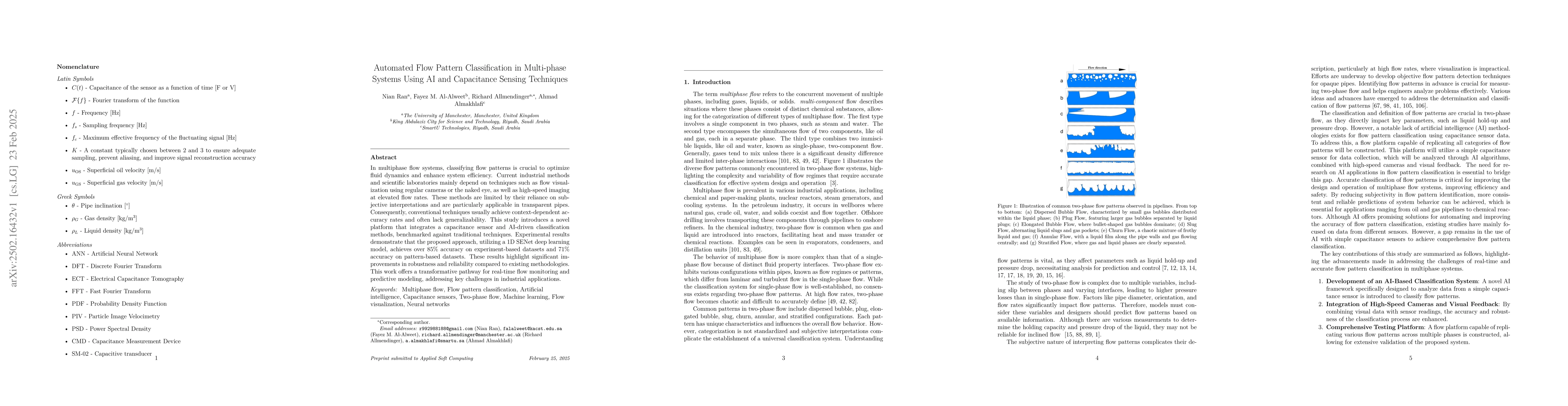 Thumbnail for Automated Flow Pattern Classification in Multi-phase Systems Using AI
  and Capacitance Sensing Techniques