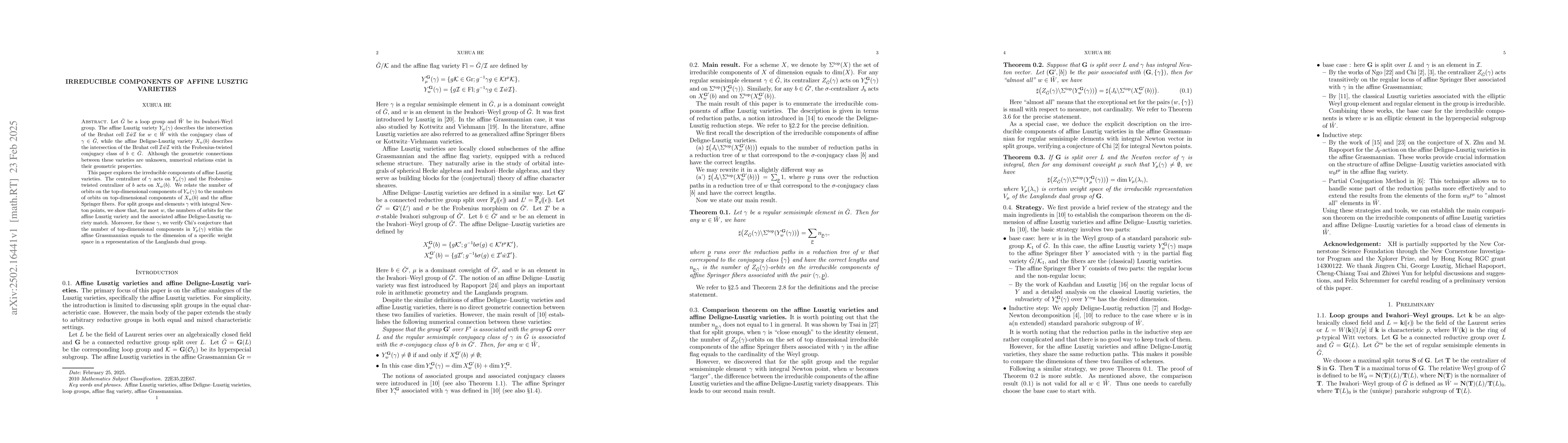 Thumbnail for Irreducible components of affine Lusztig varieties