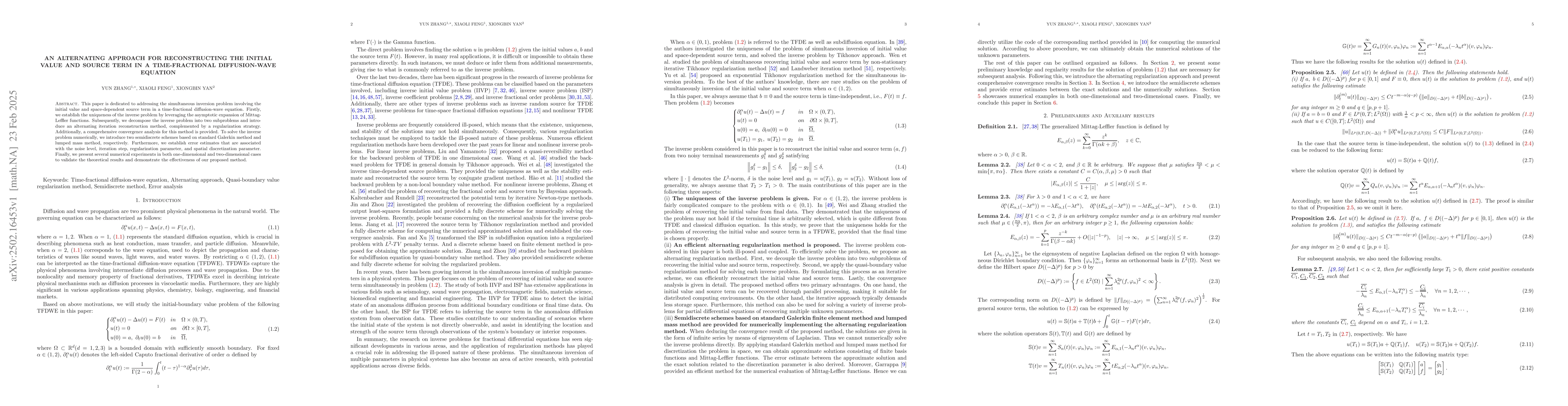 Thumbnail for An alternating approach for reconstructing the initial value and source
  term in a time-fractional diffusion-wave equation