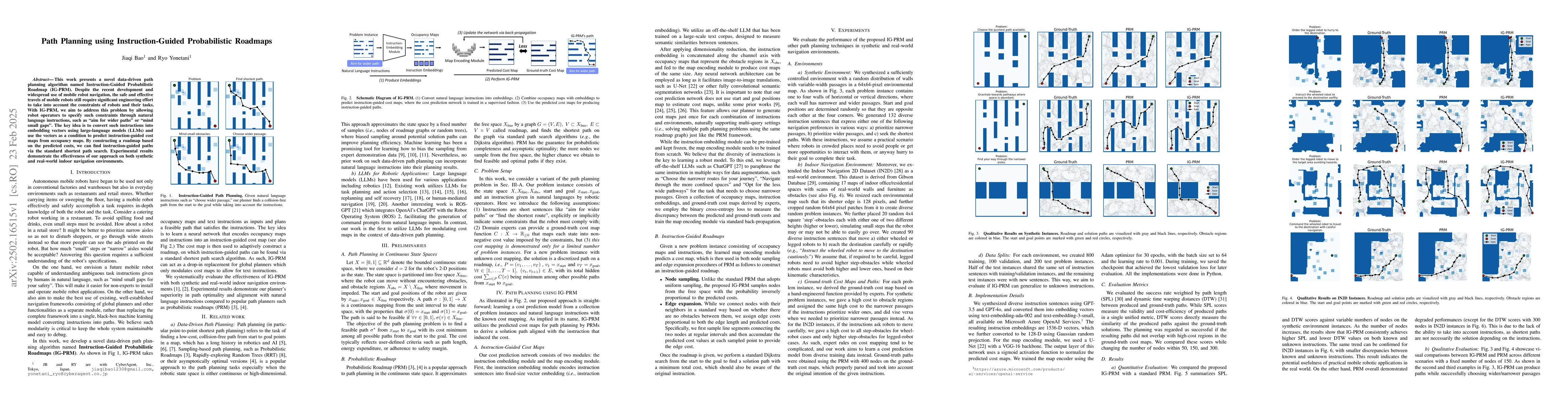 Thumbnail for Path Planning using Instruction-Guided Probabilistic Roadmaps