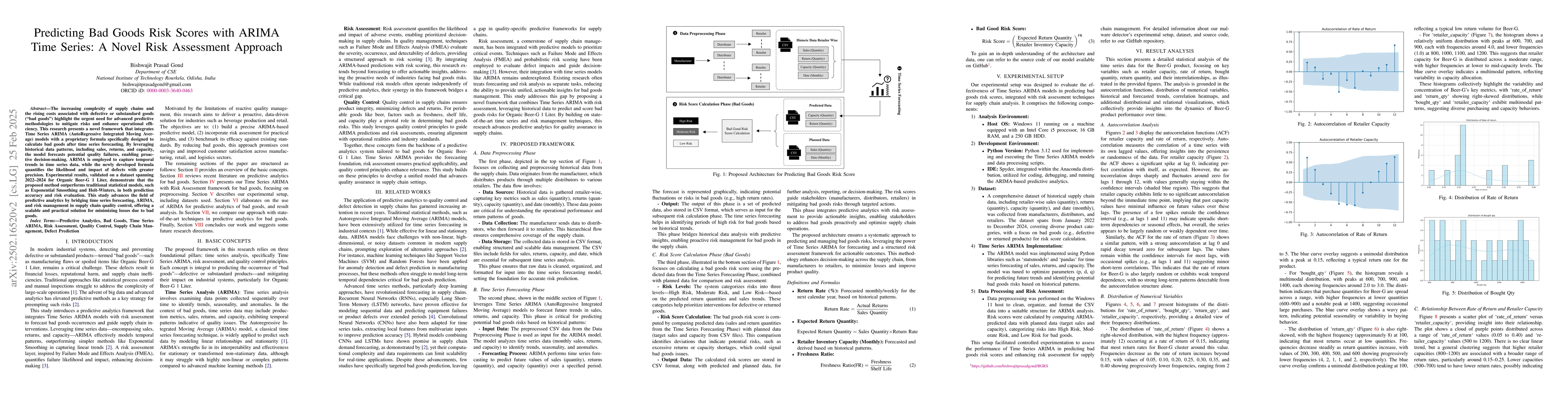 Thumbnail for Predicting Bad Goods Risk Scores with ARIMA Time Series: A Novel Risk
  Assessment Approach