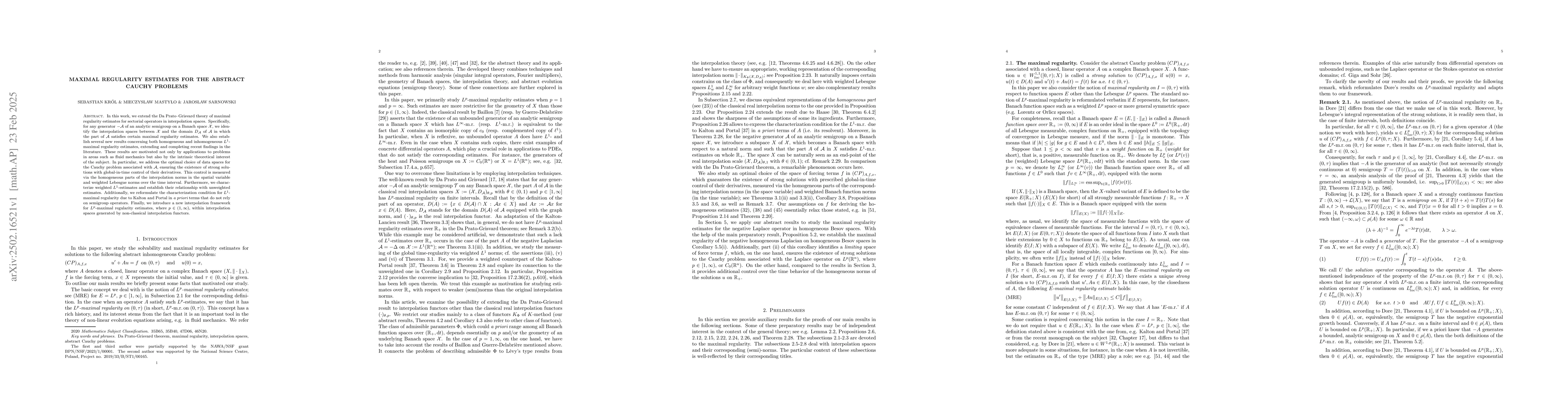 Thumbnail for Maximal regularity estimates for the abstract Cauchy problems