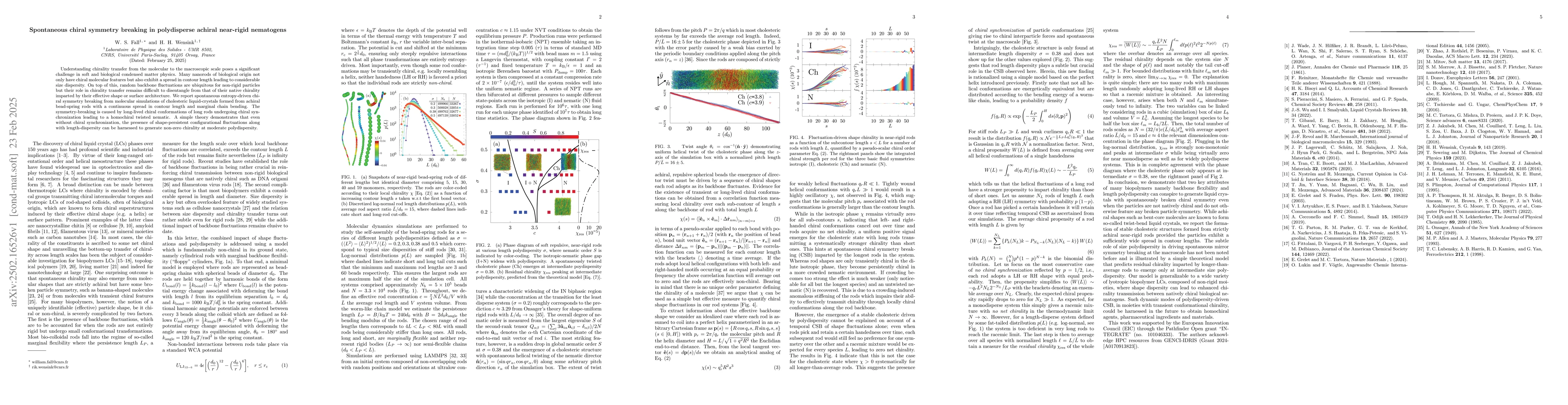 Thumbnail for Spontaneous Chiral Symmetry Breaking in Polydisperse Achiral Near-Rigid
  Nematogens