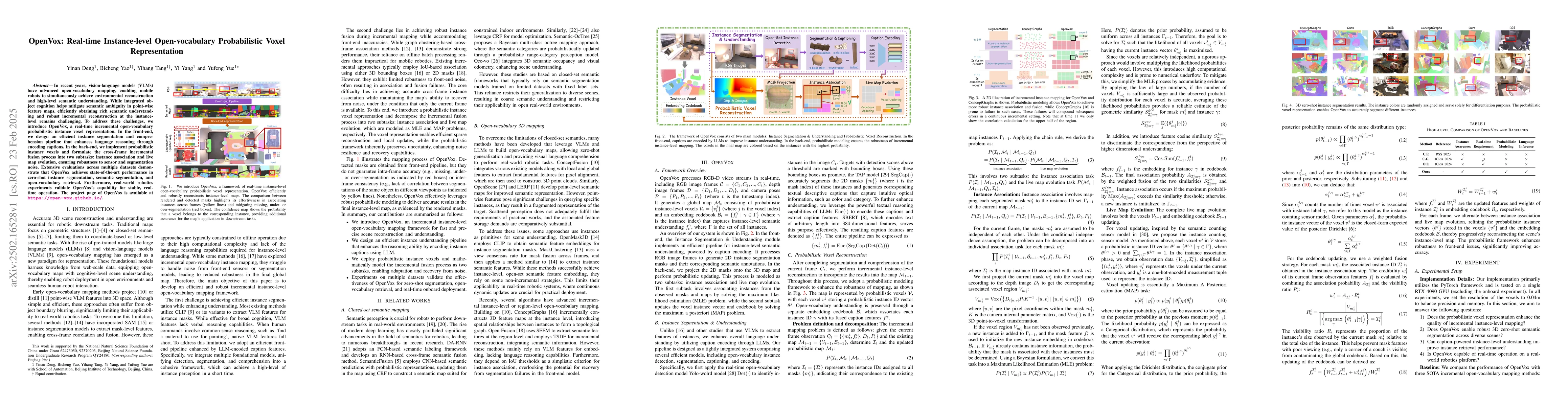 Thumbnail for OpenVox: Real-time Instance-level Open-vocabulary Probabilistic Voxel
  Representation