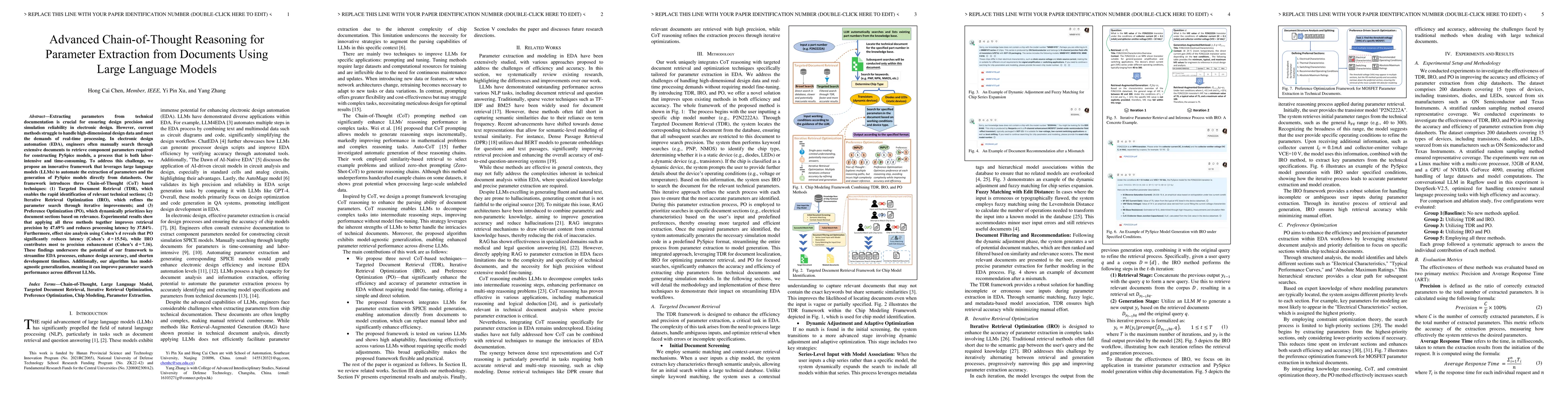 Thumbnail for Advanced Chain-of-Thought Reasoning for Parameter Extraction from
  Documents Using Large Language Models