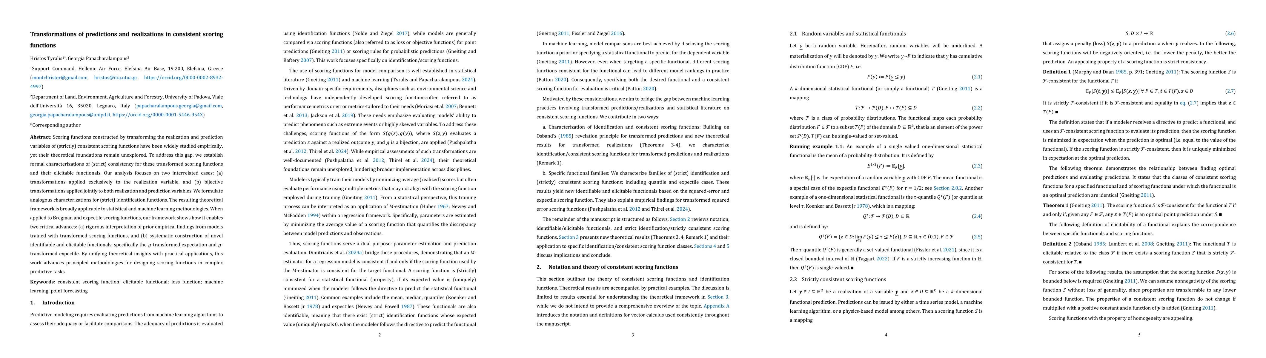 Thumbnail for Transformations of predictions and realizations in consistent scoring
  functions