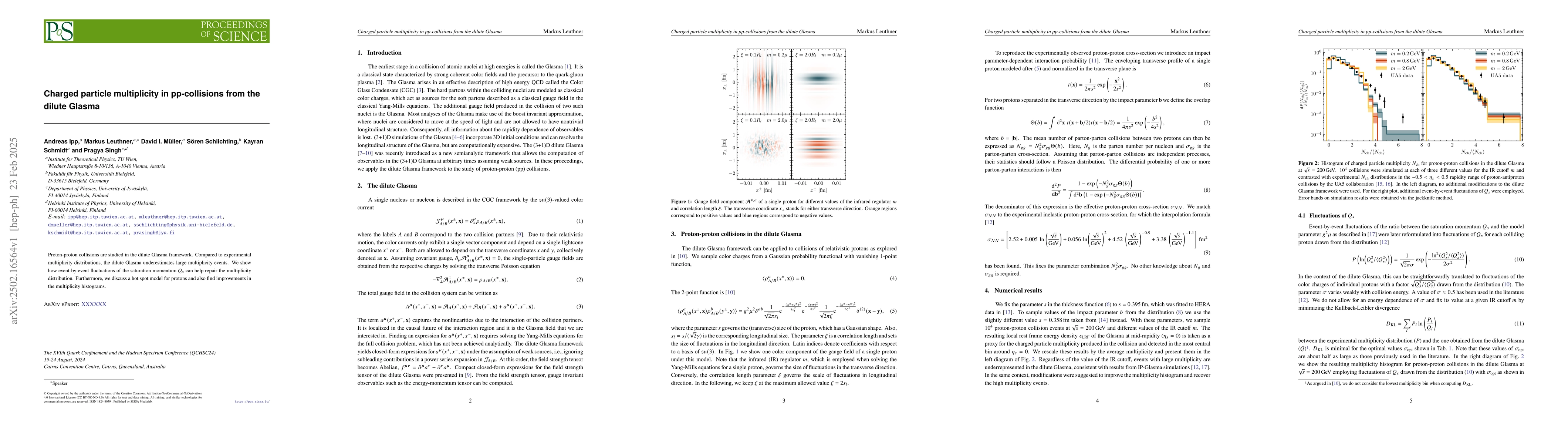 Thumbnail for Charged particle multiplicity in pp-collisions from the dilute Glasma