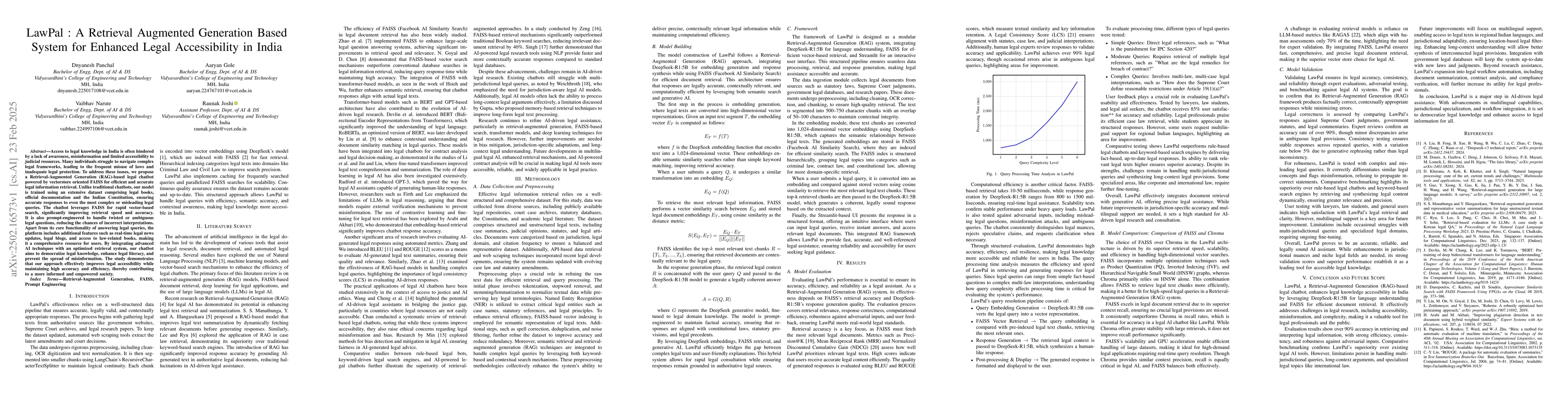 Thumbnail for LawPal : A Retrieval Augmented Generation Based System for Enhanced
  Legal Accessibility in India