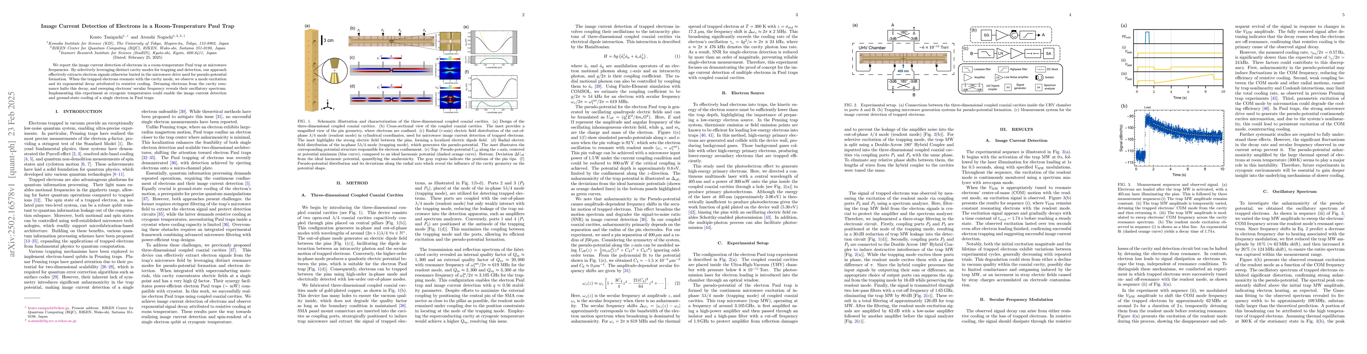 Thumbnail for Image Current Detection of Electrons in a Room-Temperature Paul Trap