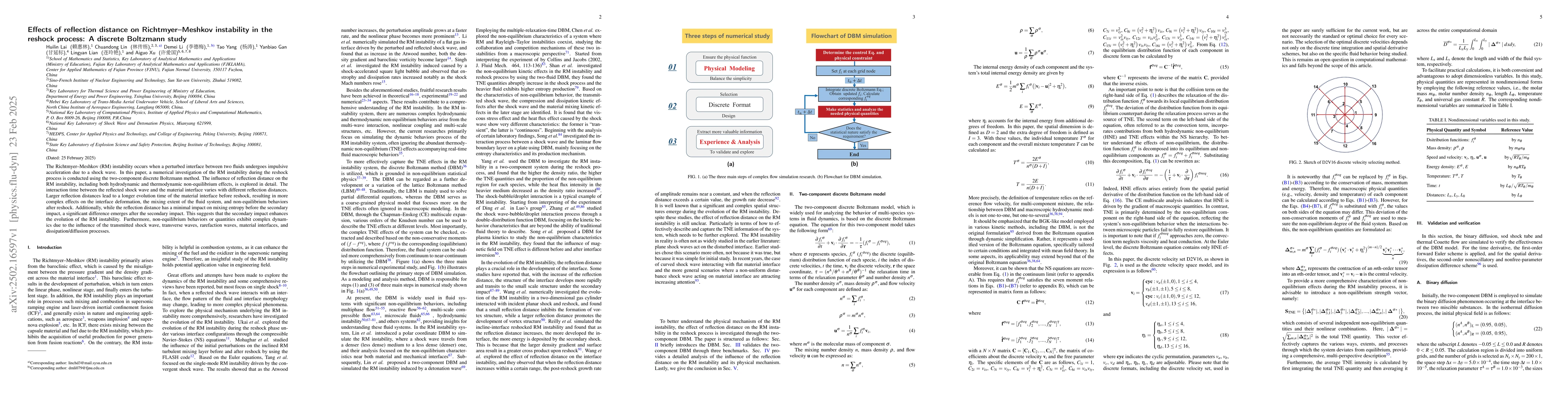Thumbnail for Effects of reflection distance on Richtmyer-Meshkov instability in the
  reshock process: A discrete Boltzmann study