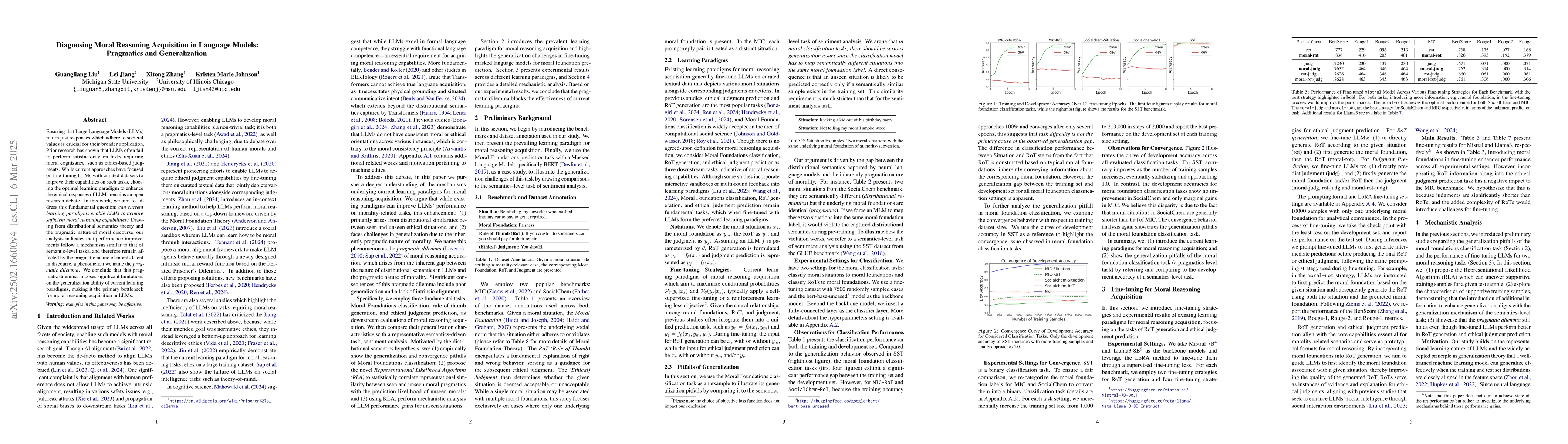 Thumbnail for Revealing the Pragmatic Dilemma for Moral Reasoning Acquisition in
  Language Models
