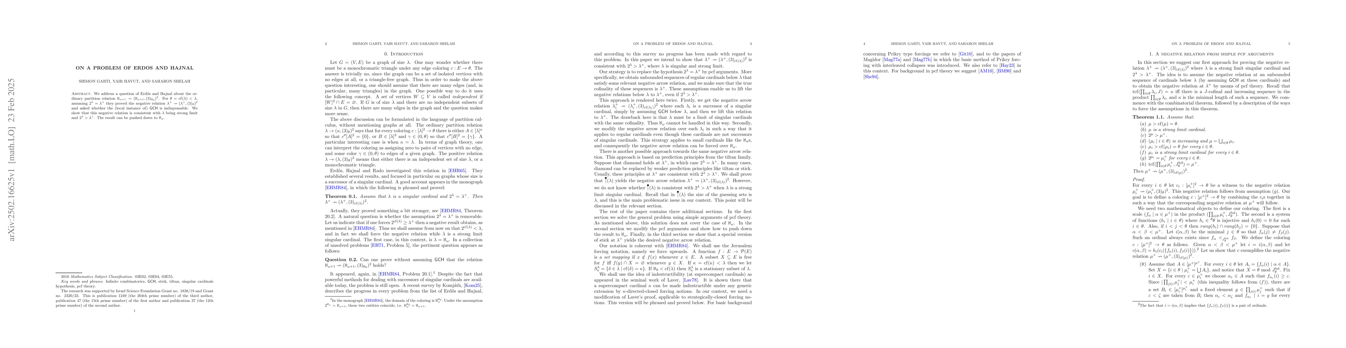 Thumbnail for On a problem of Erdos and Hajnal