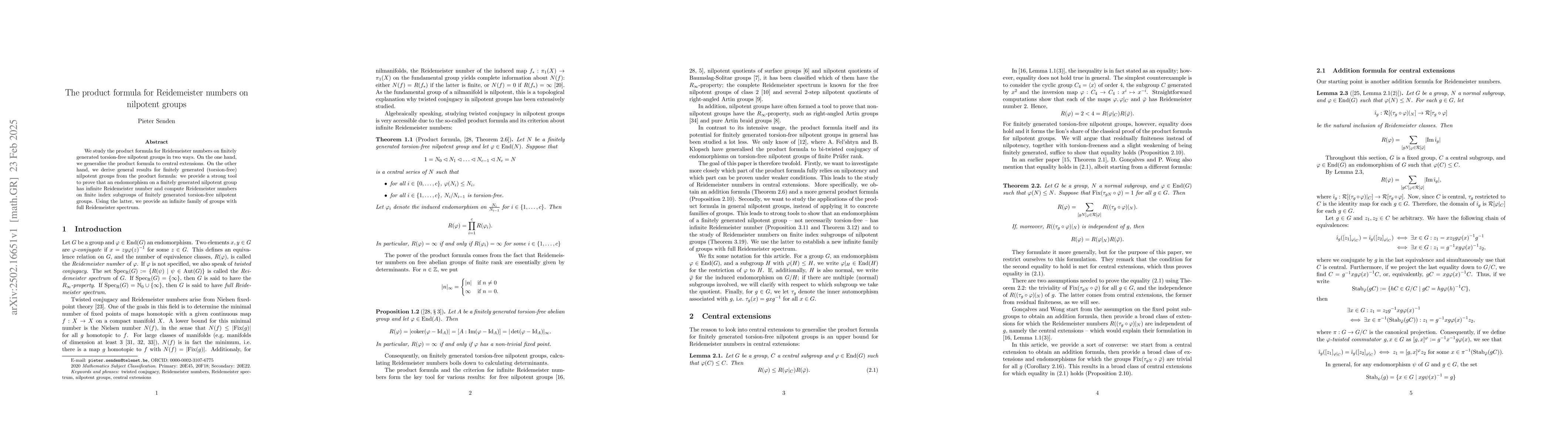 Thumbnail for The product formula for Reidemeister numbers on nilpotent groups