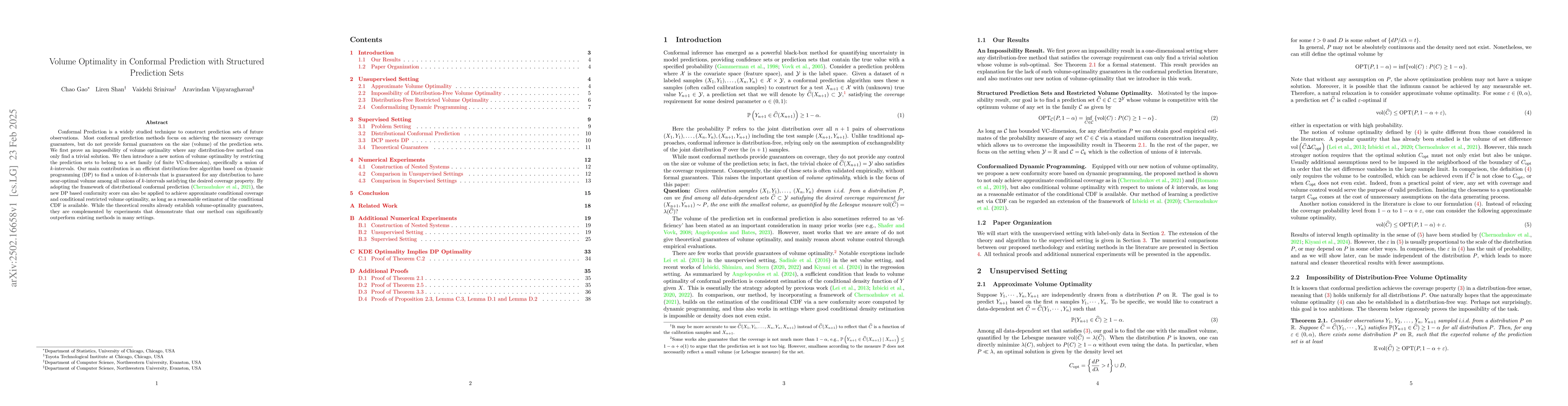 Thumbnail for Volume Optimality in Conformal Prediction with Structured Prediction
  Sets