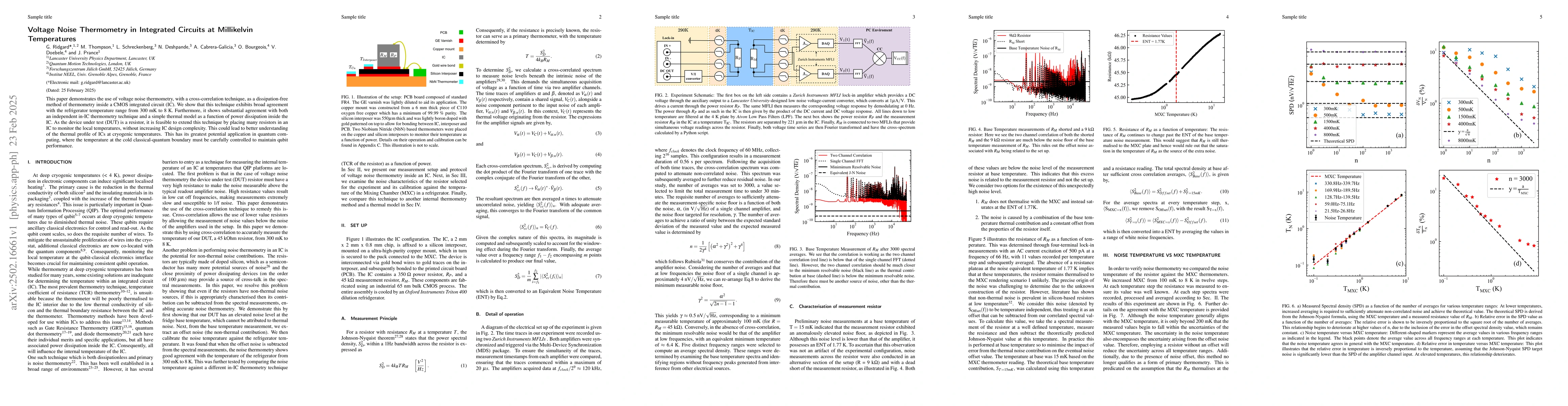 Thumbnail for Voltage Noise Thermometry in Integrated Circuits at Millikelvin
  Temperatures