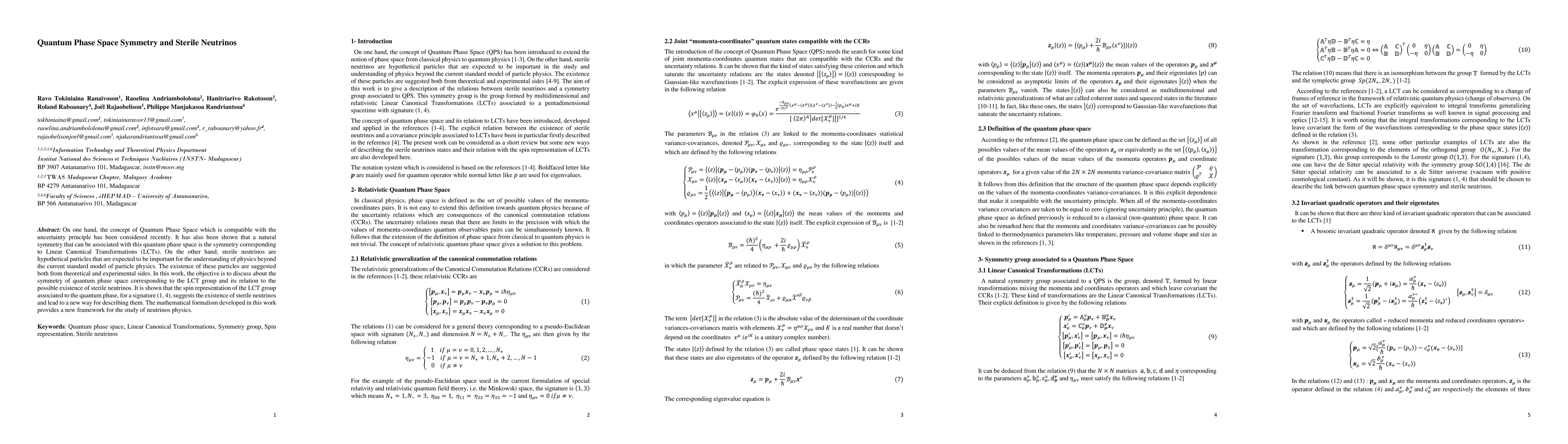 Thumbnail for Quantum Phase Space Symmetry and Sterile Neutrinos