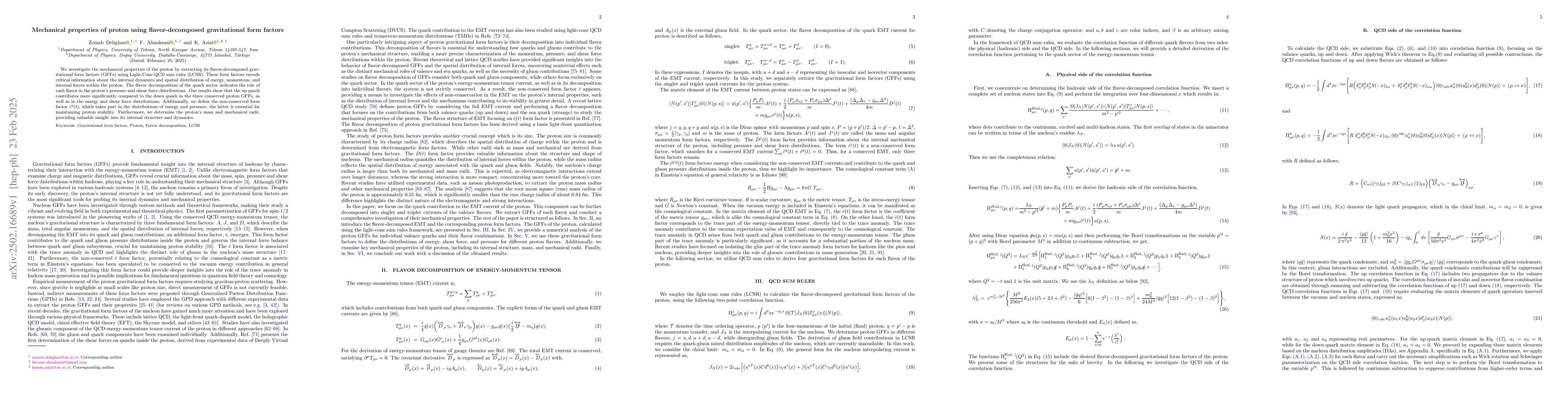Thumbnail for Mechanical properties of proton using flavor-decomposed gravitational
  form factors