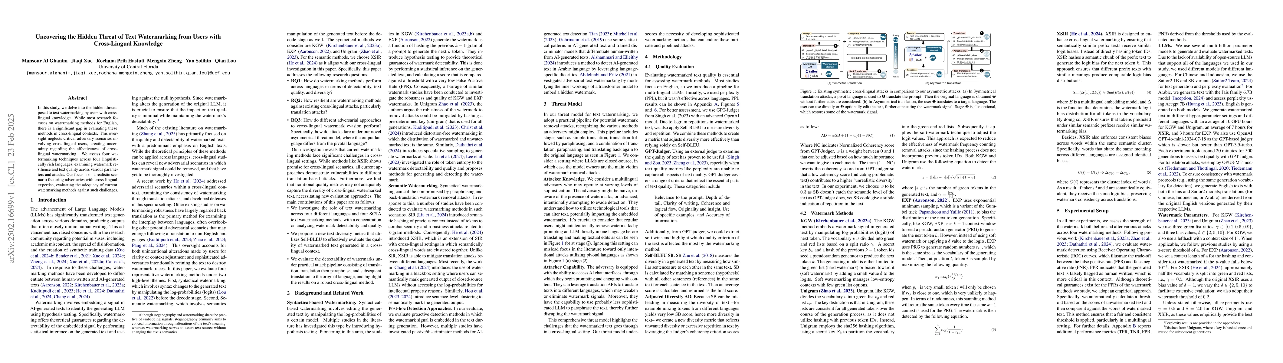 Thumbnail for Uncovering the Hidden Threat of Text Watermarking from Users with
  Cross-Lingual Knowledge