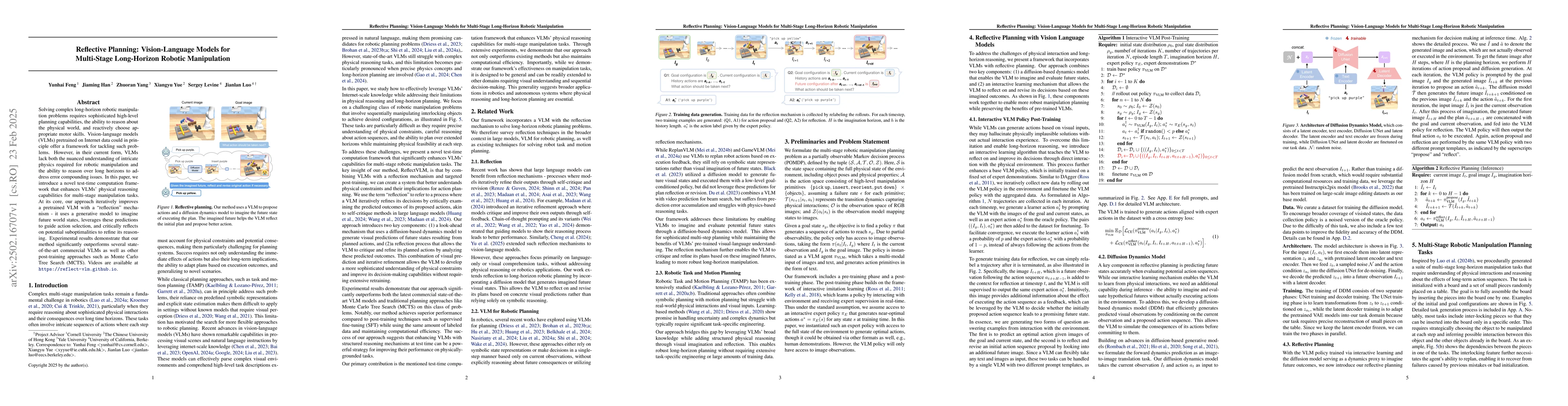 Thumbnail for Reflective Planning: Vision-Language Models for Multi-Stage Long-Horizon
  Robotic Manipulation