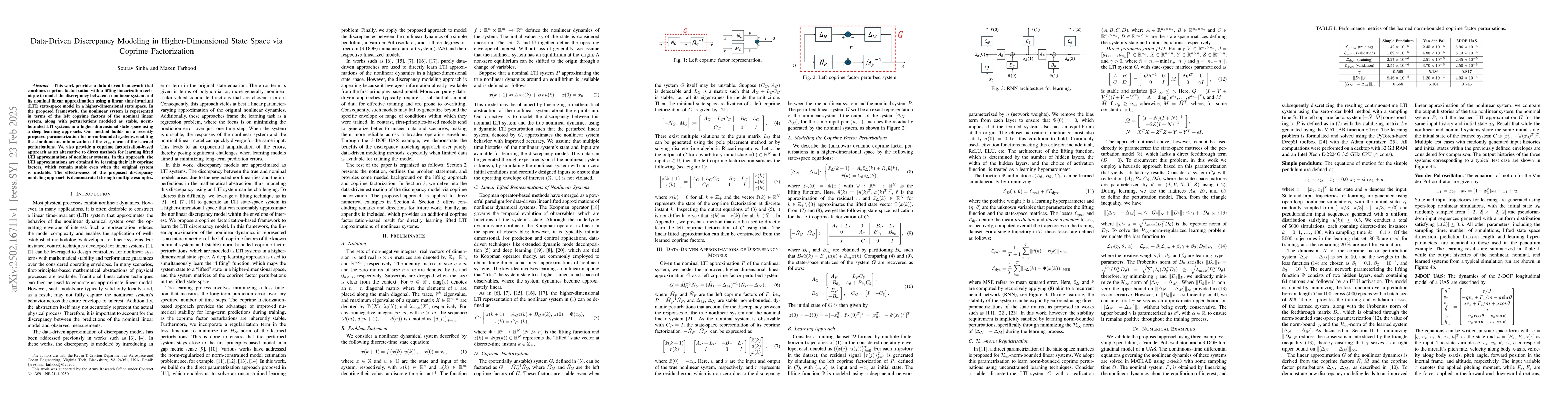 Thumbnail for Data-Driven Discrepancy Modeling in Higher-Dimensional State Space via
  Coprime Factorization