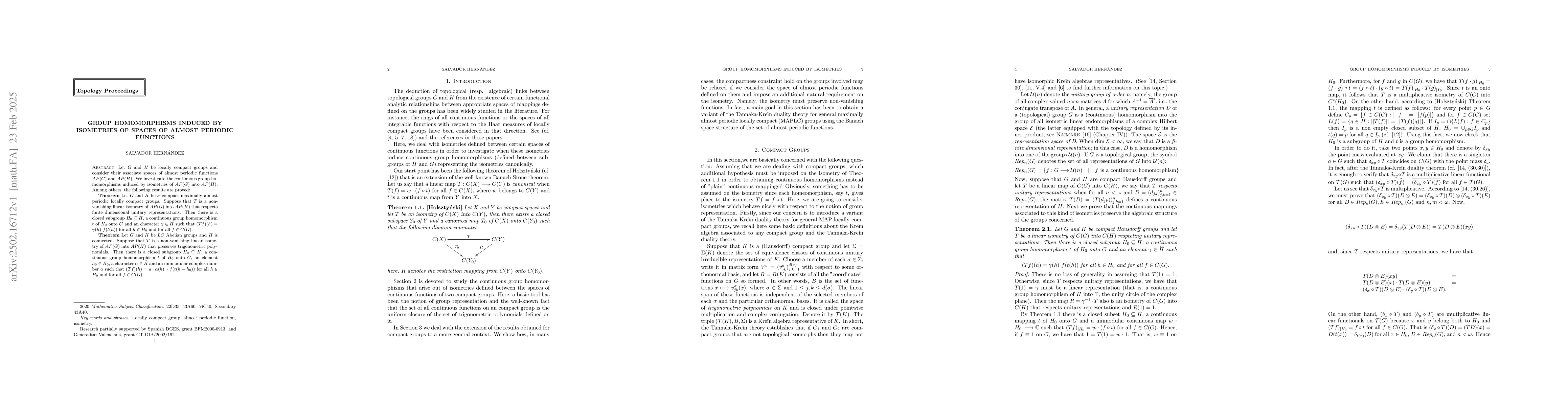 Thumbnail for Group homomorphisms induced by isometries