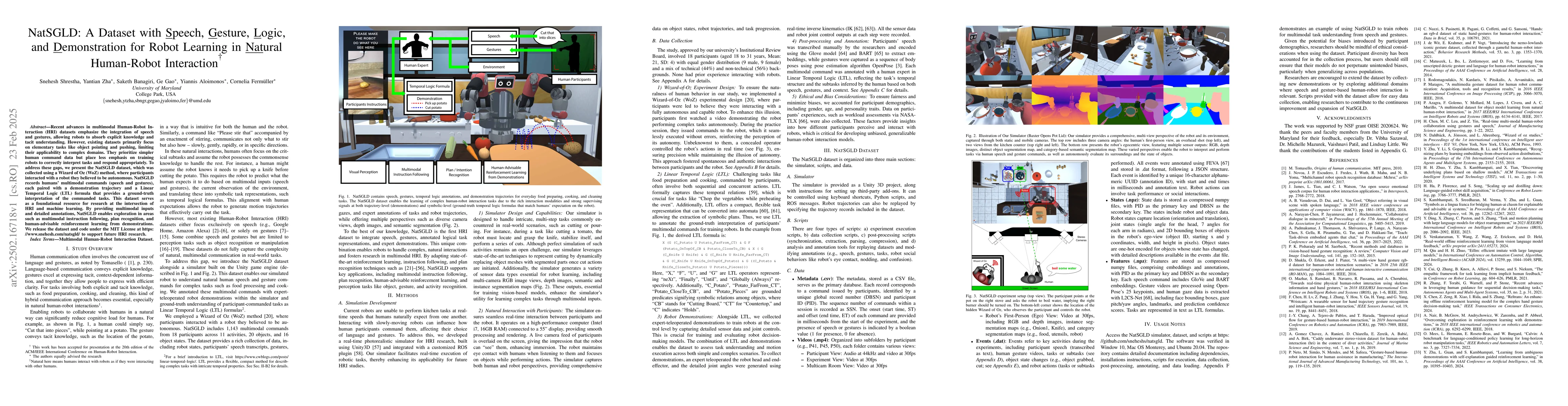 Thumbnail for NatSGLD: A Dataset with Speech, Gesture, Logic, and Demonstration for
  Robot Learning in Natural Human-Robot Interaction