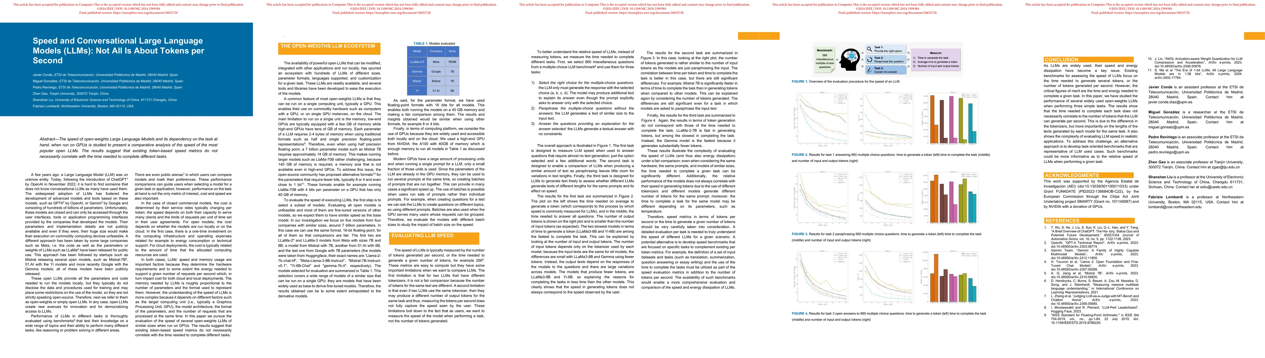 Thumbnail for Speed and Conversational Large Language Models: Not All Is About Tokens
  per Second