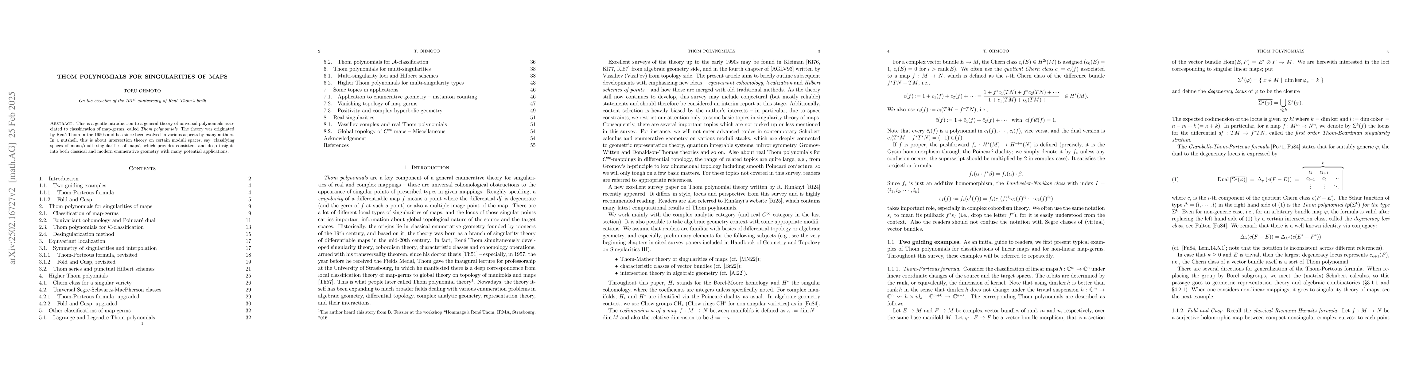 Thumbnail for Thom polynomials for singularities of maps