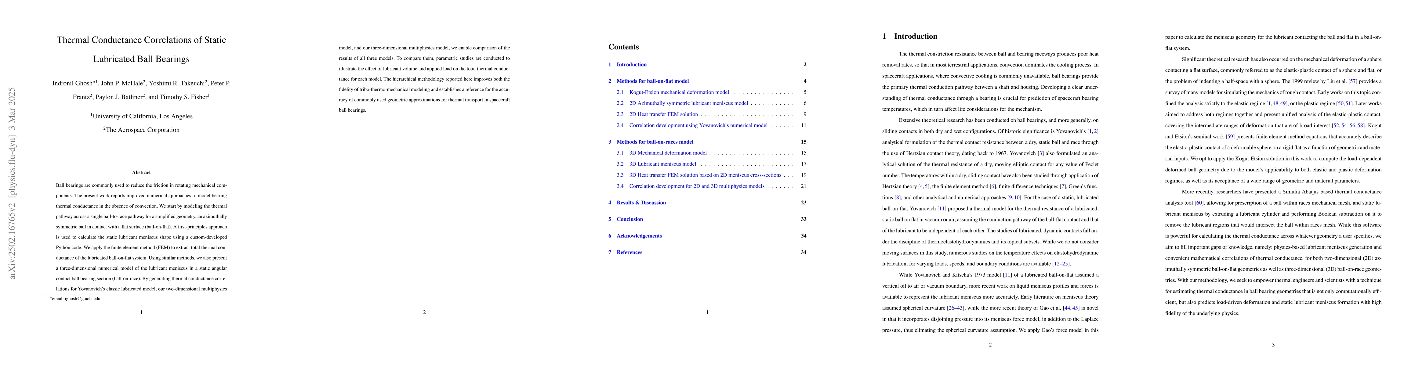 Thumbnail for Thermal Conductance Correlations of Static Lubricated Ball Bearings