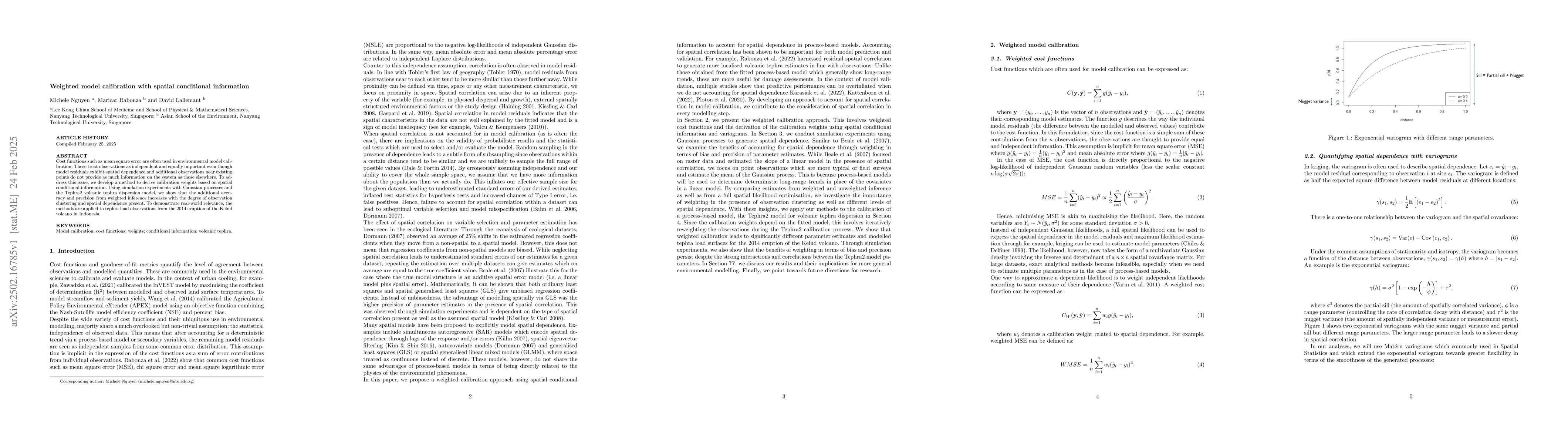 Thumbnail for Weighted model calibration with spatial conditional information