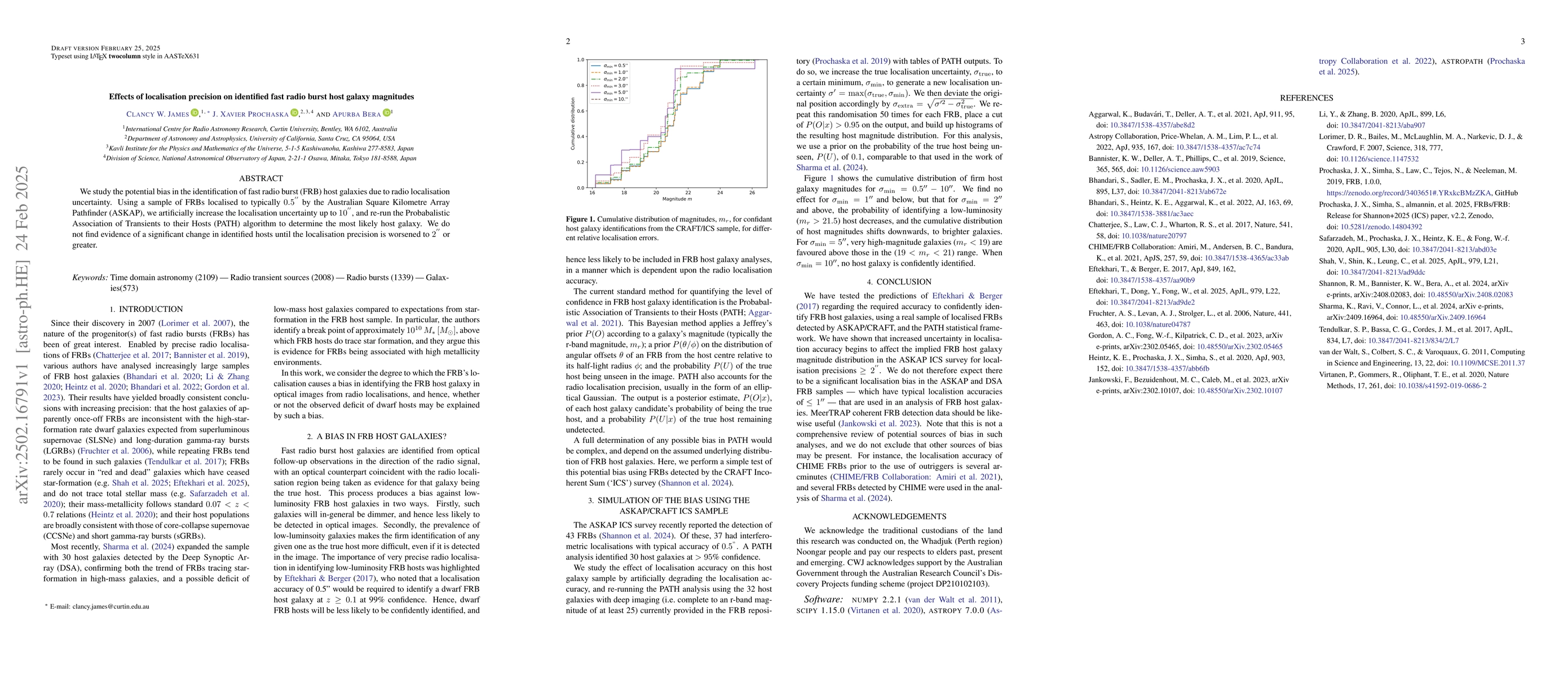 Thumbnail for Effects of localisation precision on identified fast radio burst host
  galaxy magnitudes