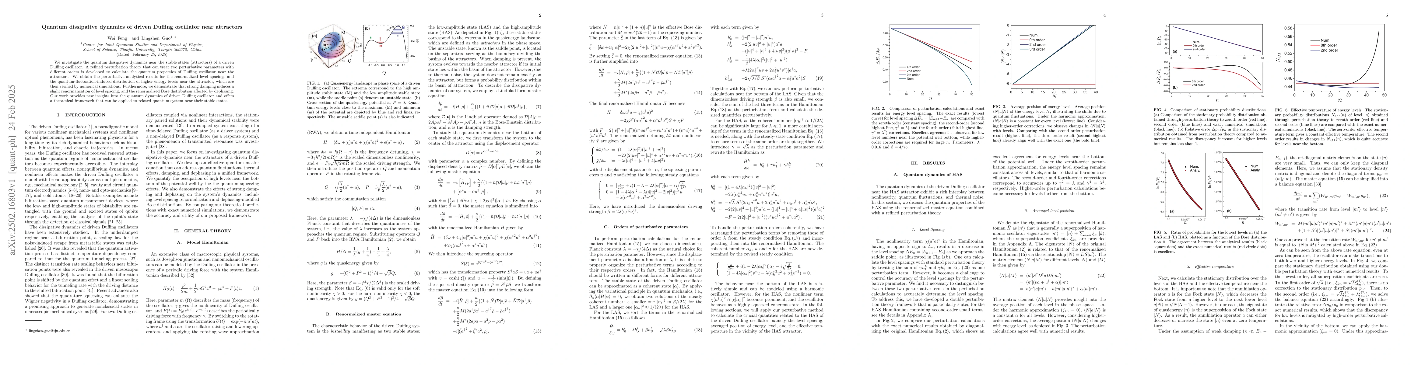 Thumbnail for Quantum dissipative dynamics of driven Duffing oscillator near
  attractors