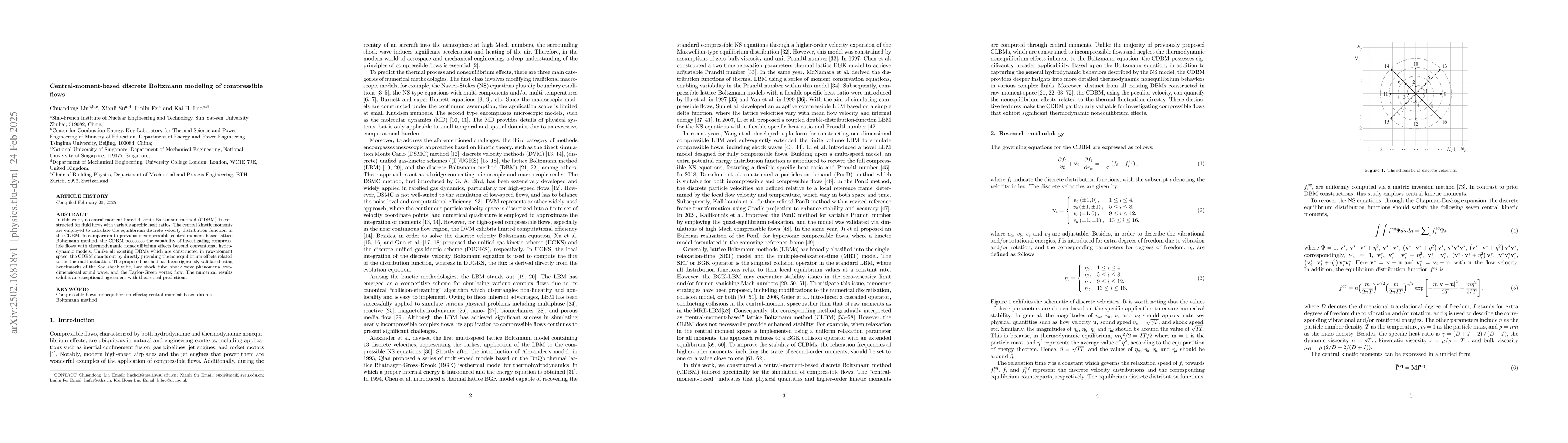 Thumbnail for Central-moment-based discrete Boltzmann modeling of compressible flows
