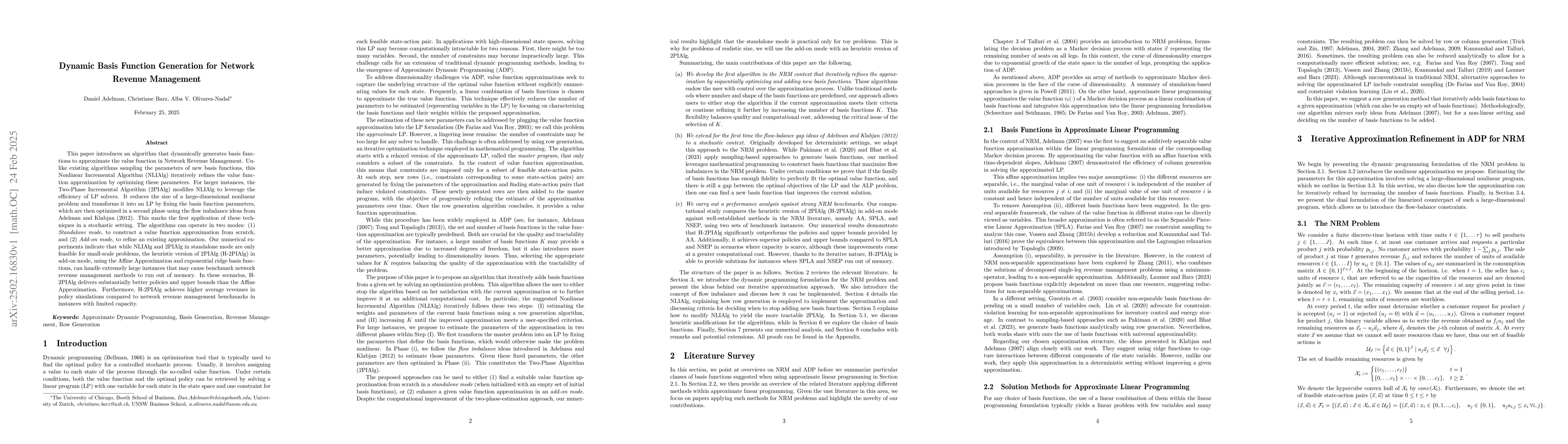 Thumbnail for Dynamic Basis Function Generation for Network Revenue Management