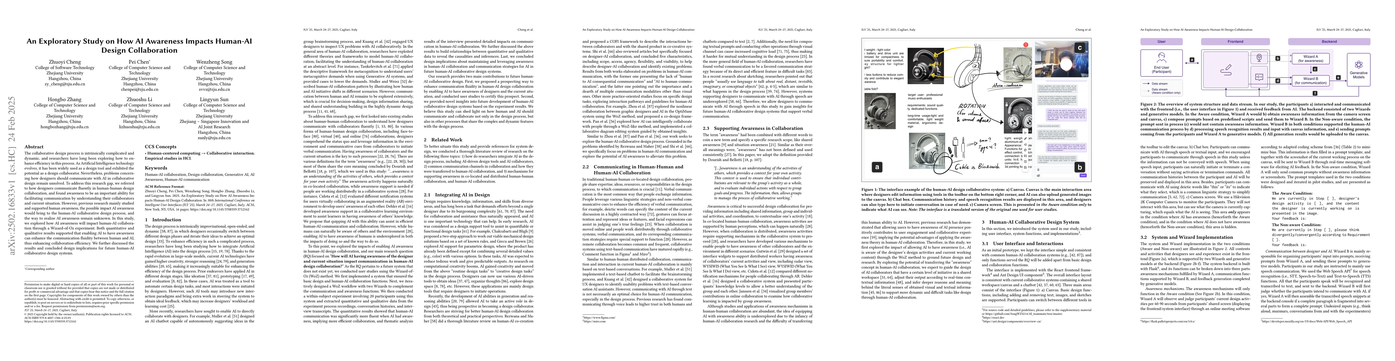 Thumbnail for An Exploratory Study on How AI Awareness Impacts Human-AI Design
  Collaboration
