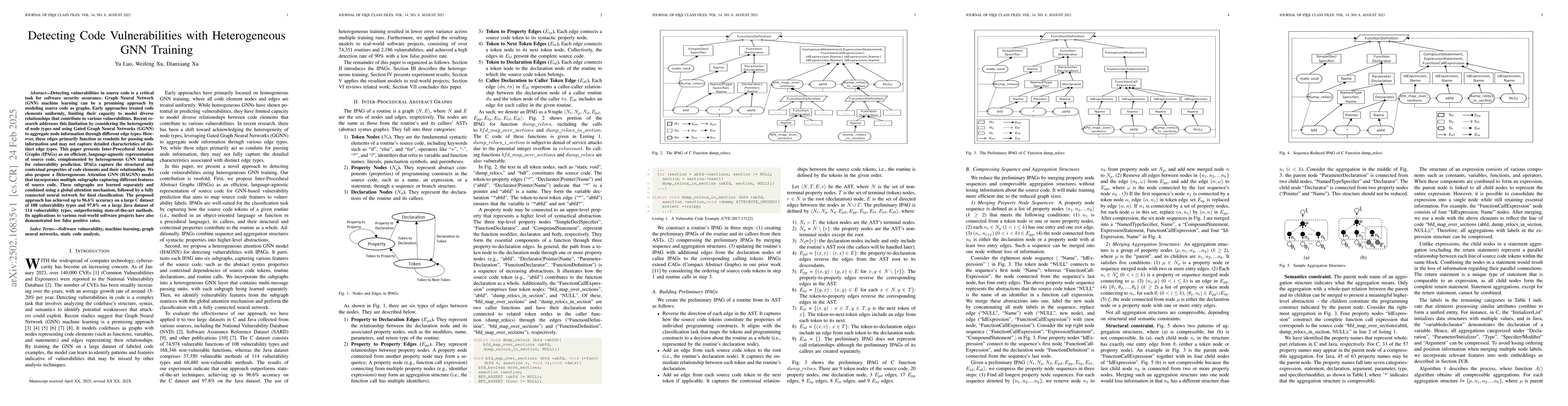 Thumbnail for Detecting Code Vulnerabilities with Heterogeneous GNN Training