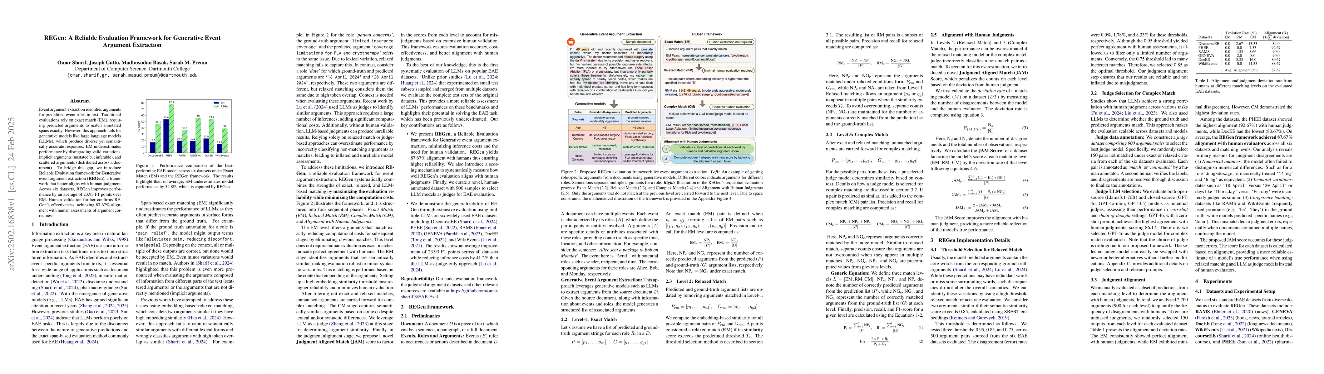 Thumbnail for REGen: A Reliable Evaluation Framework for Generative Event Argument
  Extraction