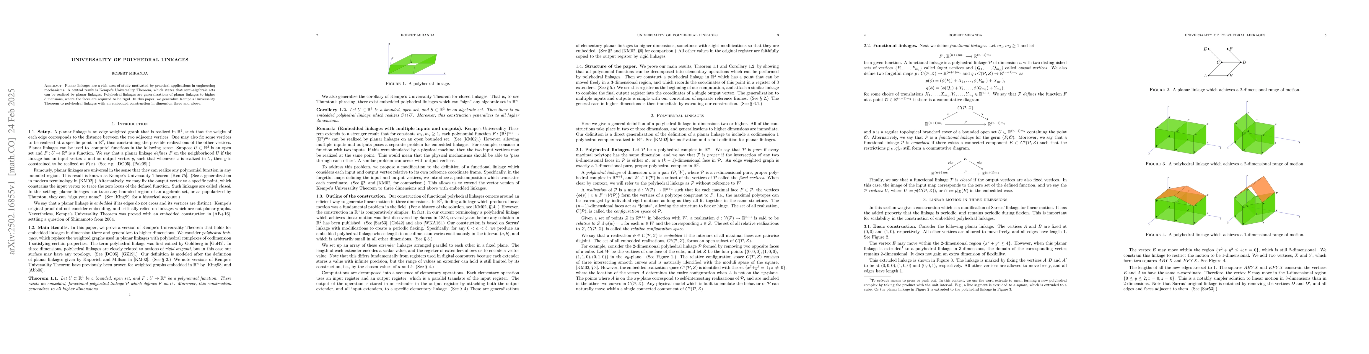 Thumbnail for Universality of Polyhedral Linkages