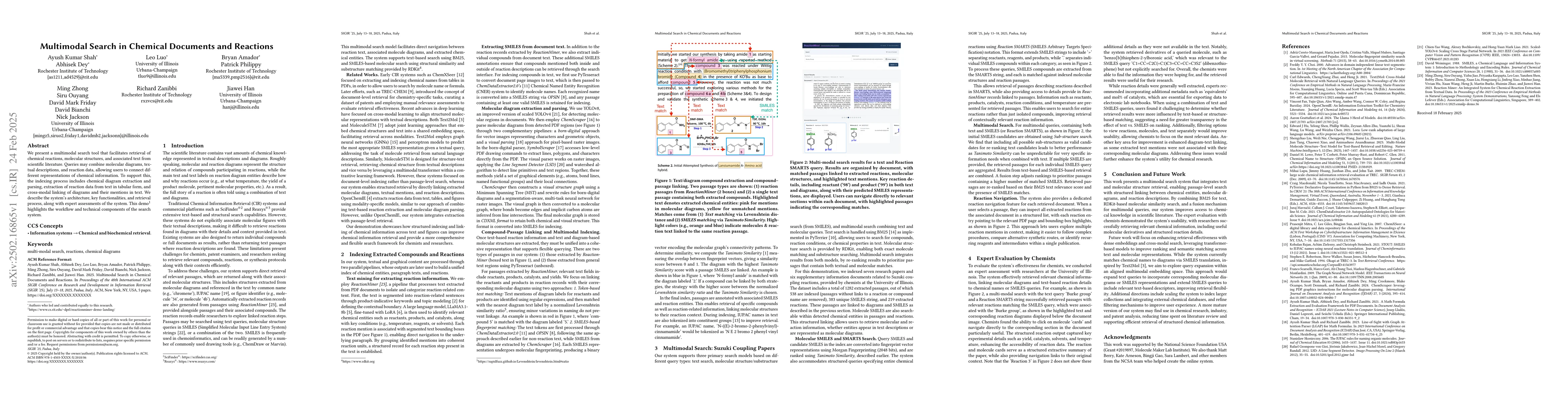 Thumbnail for Multimodal Search in Chemical Documents and Reactions