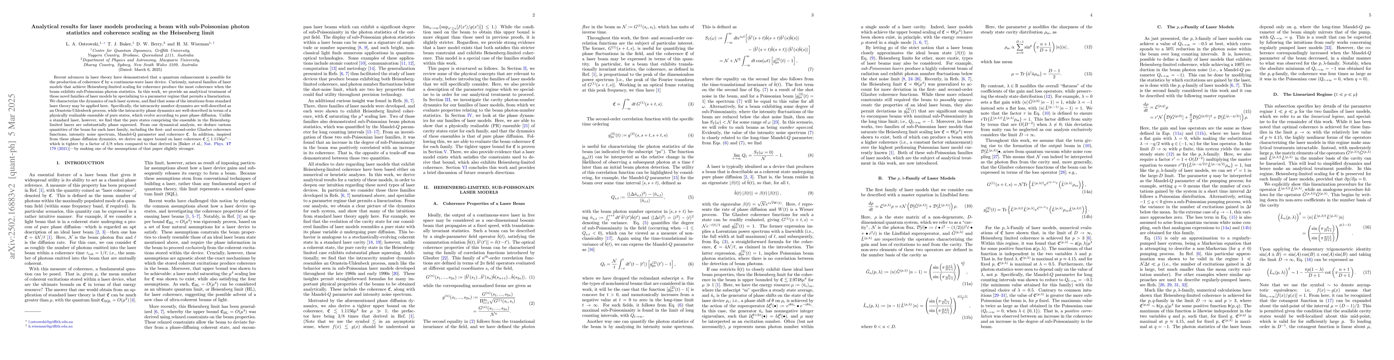 Thumbnail for Analytical results for laser models producing a beam with sub-Poissonian
  photon statistics and coherence scaling as the Heisenberg limit