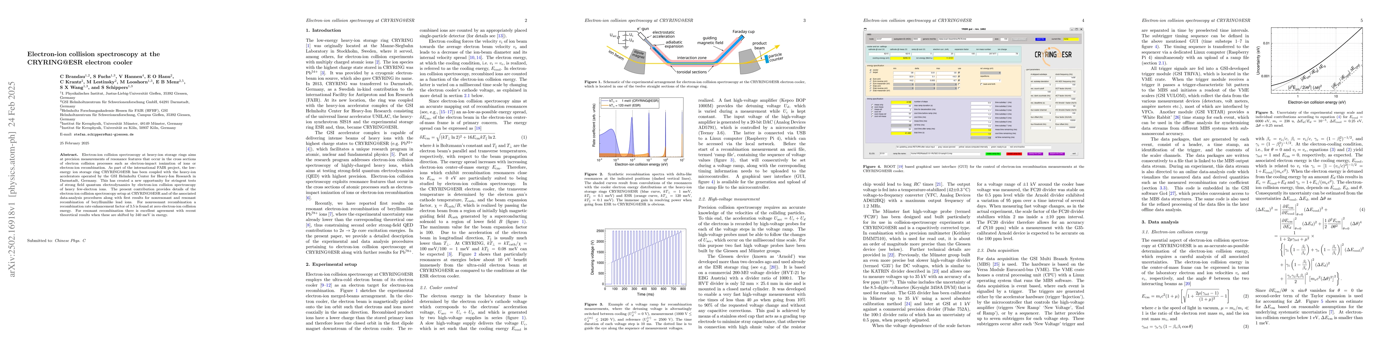 Thumbnail for Electron-ion collision spectroscopy at the CRYRING@ESR electron cooler