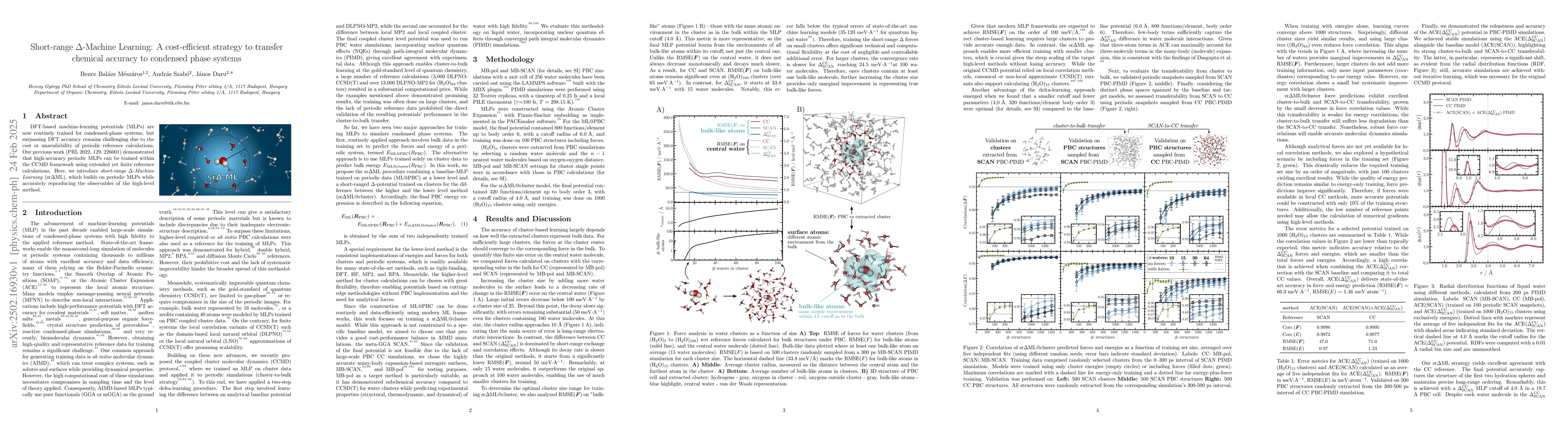 Thumbnail for Short-range $Δ$-Machine Learning: A cost-efficient strategy to
  transfer chemical accuracy to condensed phase systems