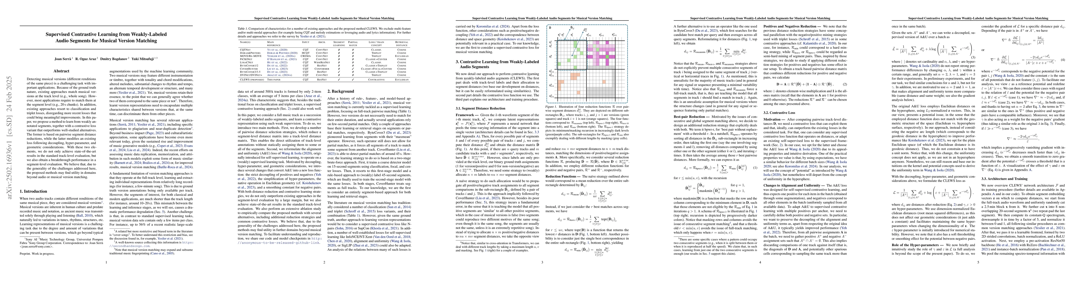Thumbnail for Supervised contrastive learning from weakly-labeled audio segments for
  musical version matching