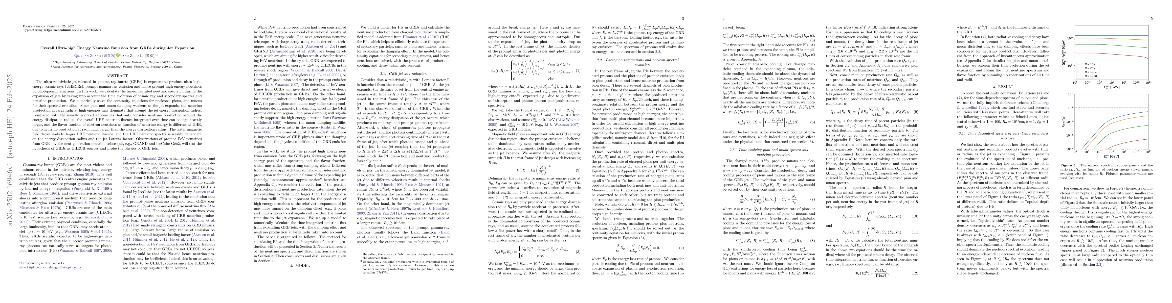 Thumbnail for Overall Ultra-high Energy Neutrino Emission from GRBs during Jet
  Expansion