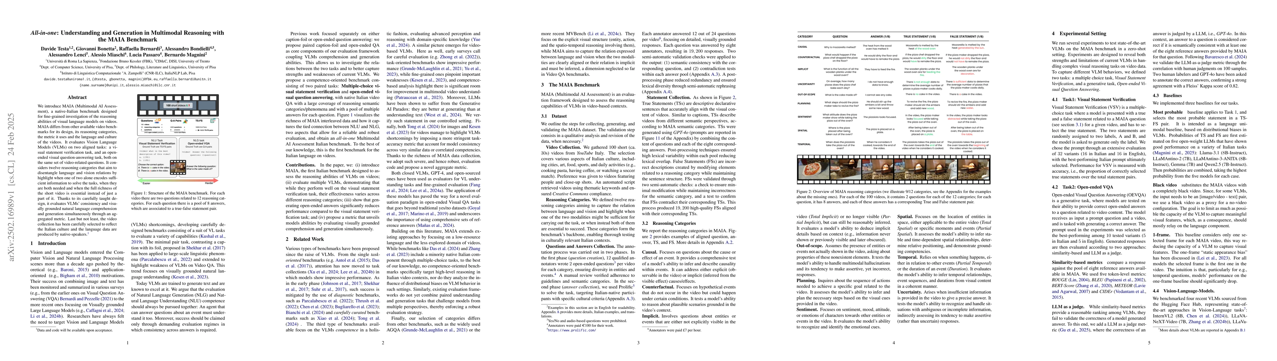 Thumbnail for All-in-one: Understanding and Generation in Multimodal Reasoning with
  the MAIA Benchmark