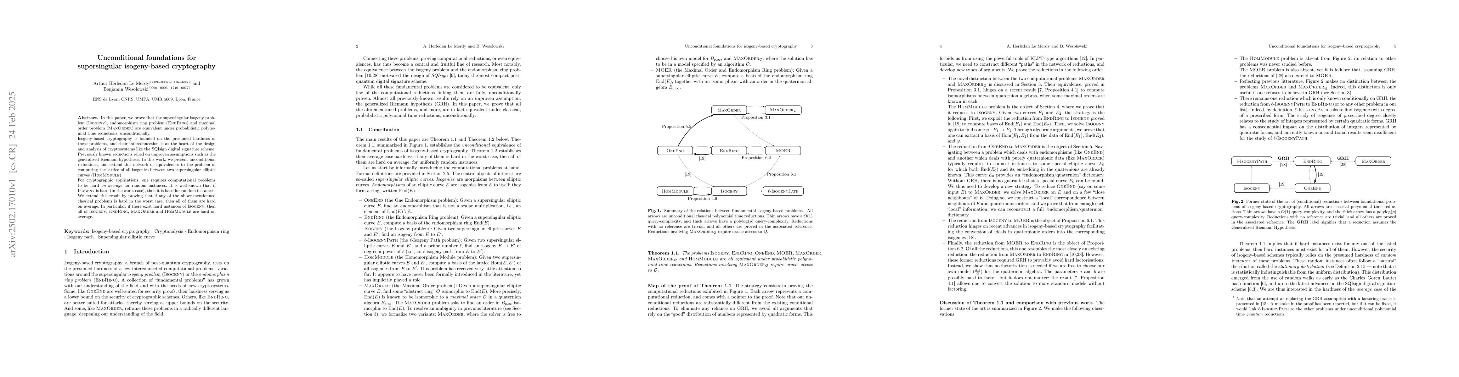 Thumbnail for Unconditional foundations for supersingular isogeny-based cryptography