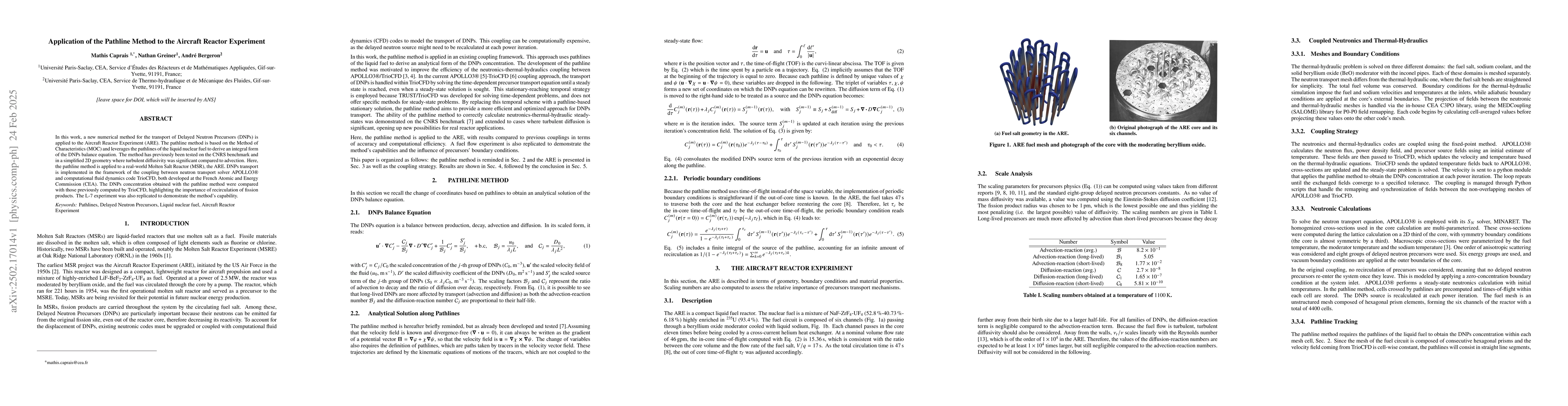 Thumbnail for Application of the Pathline Method to the Aircraft Reactor Experiment