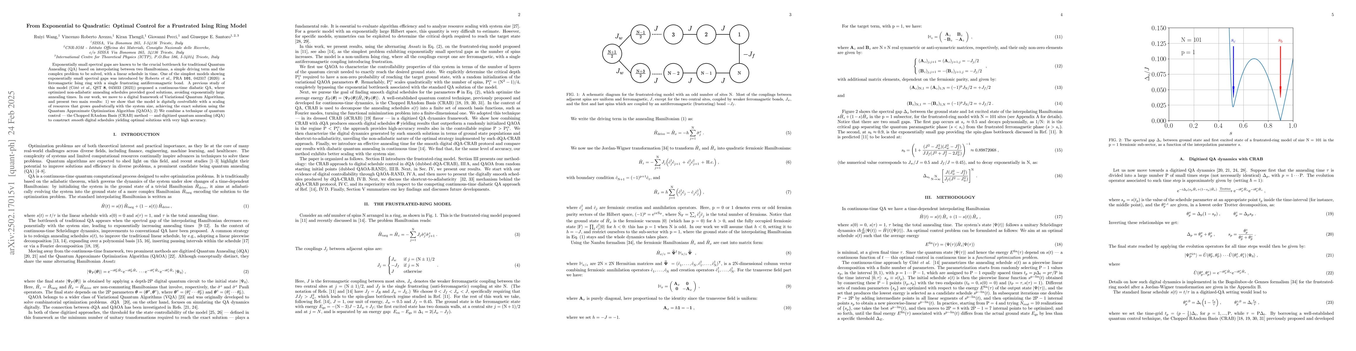 Thumbnail for From Exponential to Quadratic: Optimal Control for a Frustrated Ising
  Ring Model