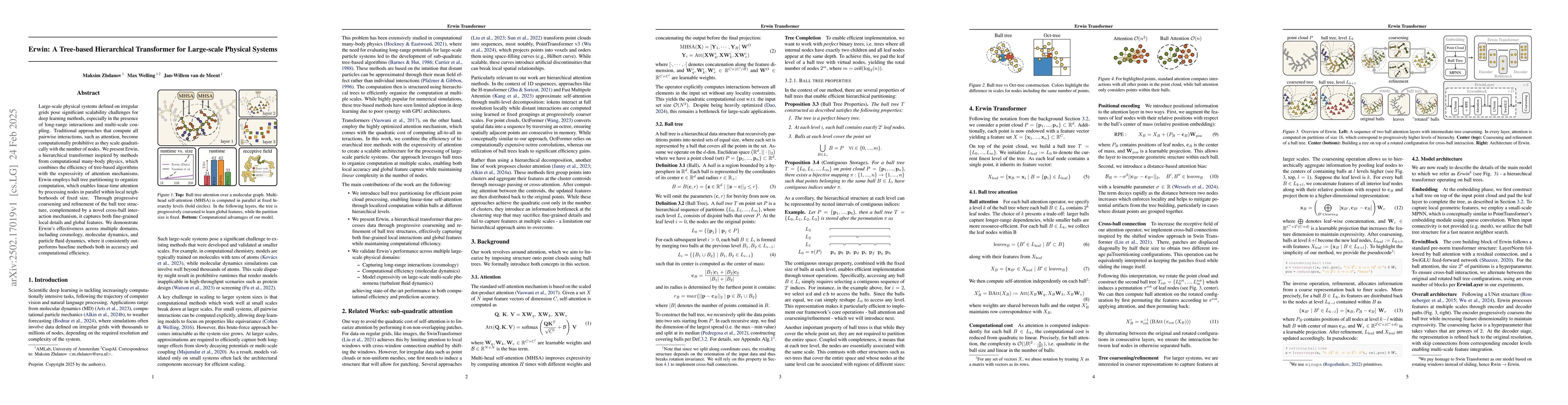 Thumbnail for Erwin: A Tree-based Hierarchical Transformer for Large-scale Physical
  Systems